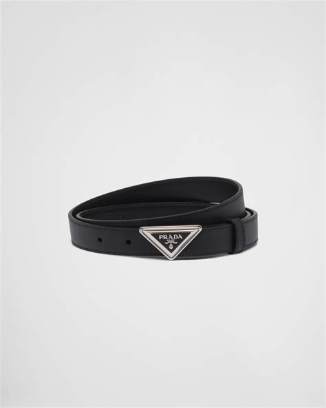 prada flat buckle leather belt|prada waist belt.